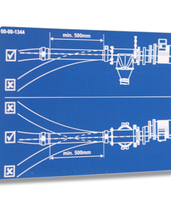 Aufkleber INT:  FV-Rohr falsch/richtig am Antrieb